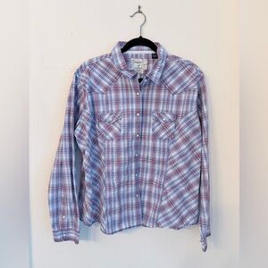 Panhandle Rough Stock Western Snap Shirt | Women’s XXL | Cotton Plaid